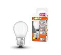 Osram LED Star Classic dalla classica forma mini sferica, 5,5 W / 806 lm, luce bianca fredda (4000 K), CRI 80, realizzata in vetro smerigliato senza piombo, attacco E27, IP20, EEK D, diametro 45 mm.