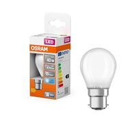 OSRAM LED Star Classic P40 lampada LED in forma classica di mini-globo, 4 W / 470 lm, 4000 K, CRI 80, in vetro smerigliato senza piombo, B22d, classe energetica E, diametro 45 mm