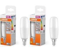 OSRAM LED Star Classic STICK, lampada LED smerigliata a forma di bastone per base E14, bianco luce del giorno (6500K), 1050 lumen, sostituzione di lampadine convenzionali da 75W, confezione da 2
