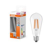 OSRAM LED Star Globe nella classica forma della lampadina Edison, 6,5 W / 806 lm, 4000 K per luce bianca fredda, CRI 80, vetro trasparente senza piombo, attacco E27, IP20 DM 64 mm, pacco da 6