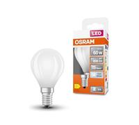 Osram LED Star Globe nella classica forma mini sferica, 5,5 W / 806 lm, 4000 K per luce bianca fredda, CRI 80, realizzata in vetro smerigliato senza piombo, attacco E14, IP20, EEK D, diametro 45 mm.