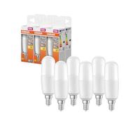 OSRAM LED STAR STICK, Attacco: E14, Bianca Fredda, 4000 K, 8 W, Equivalenti a 60 W, LED STAR STICK, Opaco, Confezione da 6 Pezzi