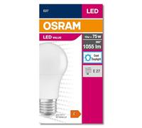 OSRAM LED Star Value Classic A75 LED per E27, forma di lampadina a incandescenza, FR, 1055 lumen, bianco freddo (6500K), sostituzione di lampadine a incandescenza convenzionali da 75W, non dimmerabile