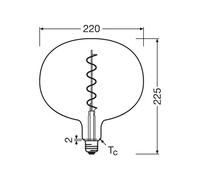 OSRAM LED Vintage 1906 Big Globe E27 4,5W 818 Fumo a filamento Osram