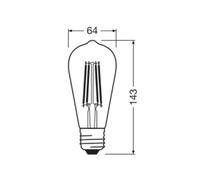 OSRAM LED Vintage 1906 Edison, oro, E27, 7,2 W, 824, dimmerabile. Osram
