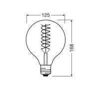 OSRAM LED Vintage 1906, G125, E27, 8,4 W, oro, 824, dimmerabile. Osram