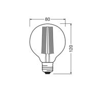 OSRAM LED Vintage 1906, G80, E27, 11 W, grigio, 1.800 K, dimmerabile. Osram