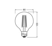OSRAM LED Vintage 1906, G80, E27, 7,2 W, oro, 2.400 K, dimmerabile. Osram