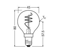 OSRAM LED Vintage E14 4,9W 922 filamento a spirale a gocce oro Osram