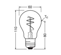 OSRAM LED Vintage E27 4,9W 2.700K Filamento a spirale oro Osram