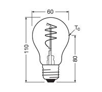 Vintage 1906 LED dim Classic 60 6W/827 230V Spiral FIL Clear E27