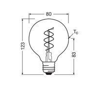 OSRAM LED Vintage G80 E27 4,9W 922 Filamento a Spirale oro dimmerabile Osram