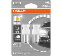 OSRAM LEDriving SL Retrofit P21W, lampade retrofit LED, illuminazione esterna auto, 7458YE-02B, colore giallo, 12V, blister doppio (2 lampade)