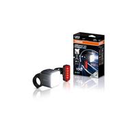 OSRAM LEDsBIKE COMPACT 100 SET, set di luci per bicicletta ricaricabili - anteriore e posteriore, con luce di stop, omologato StVZO, compatibile con supporto Garmin, tre livelli di luminosità, 100 lux