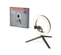 OSRAM LINEAR lampada ad anello LED mobile per scrivania in nero, in plastica (PC), protezione IP20, per riunioni online
