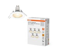 OSRAM Luce da incasso a soffitto Bianco, bianco caldo, 2700 K, 2.6 W | Spot Essential, Spot lights and ceiling spots, Bianco, 25000 h, confezione da 5