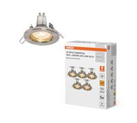 OSRAM Luce da incasso a soffitto nichel spazzolato, bianco caldo | Spot Essential, Spot lights and ceiling spots, Nichel, 25000 h, confezione da 5
