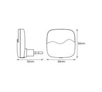 OSRAM LUNETTA Wave Luce notturna bianca in plastica, luce bianco caldo, protezione IP20, per camerette e interni