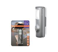 OSRAM Luce notturna LED argento, funzione torcia 2in1, sensore di luce, rilevatore di movimento, funzionamento a batteria, IP54 antispruzzo