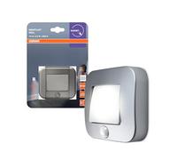 OSRAM Luce notturna NIGHTLUX Hall, argento, IP54, sensore di movimento, a batteria, luce bianca fredda, 4000 K, ideale per corridoi e ingressi