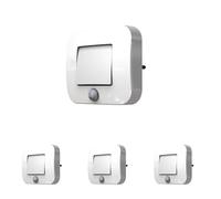 OSRAM LUNETTA Luce notturna con sensore Hall bianca; sensore di movimento; sensore di luce diurna; Tecnologia LED; Grado di protezione IP20; Potenza assorbita: 0,7 W; inserto presa (Confezione da 4)