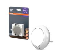 OSRAM LUNETTA Luce notturna rotonda bianca con sensore; Tecnologia LED; Flusso luminoso 3 lm; 3000 K bianco caldo; interruttore on/off; installazione della presa