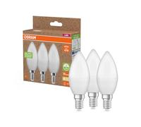 OSRAM NATURE LOOP - lampade LED particolarmente sostenibili in plastica riciclata, confezione vantaggiosa con 3 lampadine, sostituisce le tradizionali lampadine da 40W,forma a candela,E14,bianco caldo