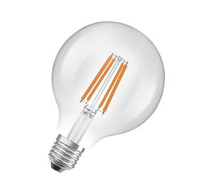 OSRAM nella classica forma Edison, con filamento LED decorativo i efficienza energetica A, E27, 5 W, 1055 lm, 2700 K, bianco caldo. luce immediata al 100%. Sfarfallio basso.