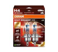 OSRAM Duopack H4 Notte Breaker 220 Alogena Fino +220% Modello 2024/25