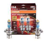 OSRAM NIGHT BREAKER 220 H4 La Lampada Alogena Più Potente per la Tua Auto