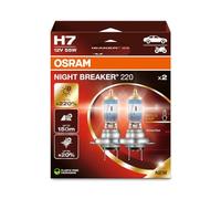 OSRAM Duopack H7 Notte Breaker 220 Alogena Fino +220% Modello 2024/25