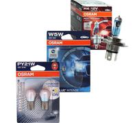 OSRAM NIGHT BREAKER LASER H4 130% Diadema Cromo PY21W COOL BLUE INTENSO W5W