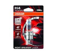 OSRAM NIGHT BREAKER LASER H4, lampada alogena per proiettori, 64193NBL-01B, 12V auto, blister singolo (1 pezzo)