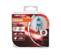 OSRAM NIGHT BREAKER LASER HB3, +150% di luce in , lampada alogena per fari, 9005NL-HCB, 12V, scatola doppia (2 lampade)