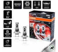 Kit coppia lampadine H7 LED Omologate Night breaker led speed +450% Osram