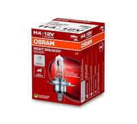 OSRAM NIGHT BREAKER SILVER H4, +100% di luce, lampada da proiettore alogena, 64193NBS, 12V, auto, scatola (1 lampada)