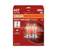 Duopack OSRAM H7 Alogena 12V 55W PX26d Notte Breaker Argento Fino +100%