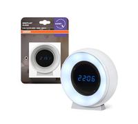 OSRAM NIGHTLUX CLOCK orologio digitale e luce notturna con sensore, 0,3W, 5lm, alimentato a batteria, cavo USB, funzione cambio tonalità di luce bianca, facile da installare, per interni