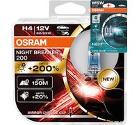 Osram Notte Breaker 200 Laser Argento LED H1 H3 H4 H7 H8 H11 HB3 HB4 Libera