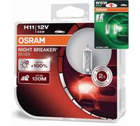 Osram Notte Breaker 200 Laser Argento LED H1 H3 H4 H7 H8 H11 HB3 HB4 Libera