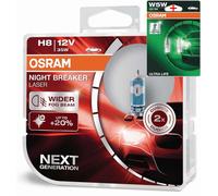 Osram Notte Breaker 200 Laser Argento LED H1 H3 H4 H7 H8 H11 HB3 HB4 Libera