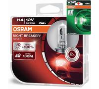 Osram Notte Breaker 200 Laser Argento LED H1 H3 H4 H7 H8 H11 HB3 HB4 Libera