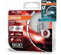 Osram Notte Breaker 200 Laser Argento LED H1 H3 H4 H7 H8 H11 HB3 HB4 Libera Div.