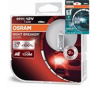 Osram Notte Breaker 200 Laser Argento LED H1 H3 H4 H7 H8 H11 HB3 HB4 Libera Div.