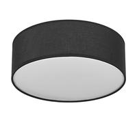 OSRAM ORBIS PARIS plafoniera 300 mm, nera, attacco E27, può essere dotata di lampada smart, alta qualità, design moderno, con paralume in tessuto, adatta per uso interno, rotonda, IP20