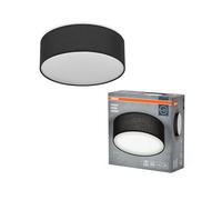 OSRAM ORBIS PARIS plafoniera 300 mm, nera, attacco E27, può essere dotata di lampada smart, alta qualità, design moderno, con paralume in tessuto, adatta per uso interno, rotonda, IP20