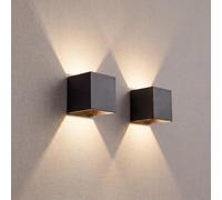 OSRAM ORBIS Wall Square plafoniera nera, confezione da 2, 3000 K | Colore del prodotto Black, 3000 Kelvin, 90 Lumen, diametro , durata di vita 50000 h, IP20, confezione da 2