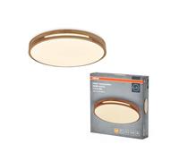 OSRAM ORBIS Woodburry LED wall/ceiling light with wood decor, 24 W, 1,500 lm, 3,000 K, 390-mm diameter, 830 friendly warm white, IP20 protection, mounting screws and dowels included