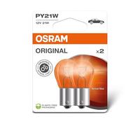OSRAM ORIGINAL LINE 12V, PY21W, signal lamp, Metal Base, Double Blister, (2 lamps)