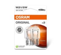OSRAM ORIGINAL LINE W21/5W signal lamps with Glass wedge base double blister (2
